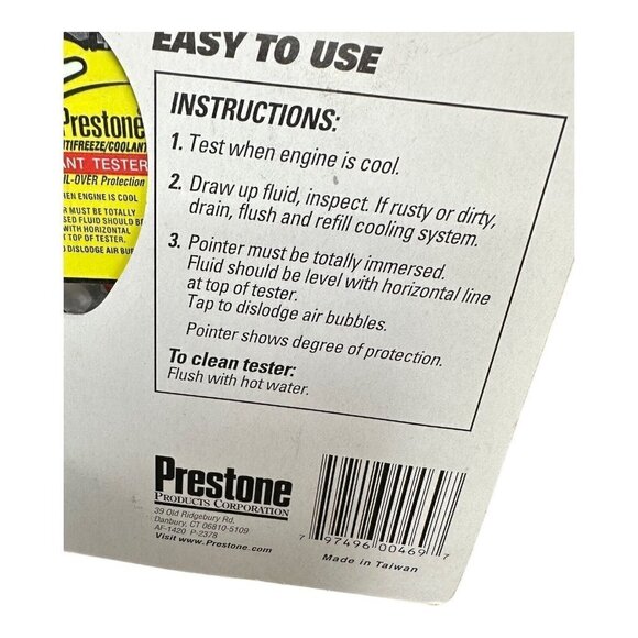 Prestone Antifreeze Coolant Tester Hydrometer AF1420 New NOS - Picture 6 of 12